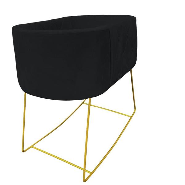 Imagem de Mini Berço Aconchego com Balanço suede Preto - D'Classe Decor