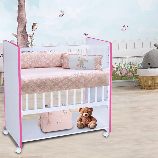 Imagem de Mini Berço Bed Side New Baby Com Colchão e Grade Móvel para Bebê