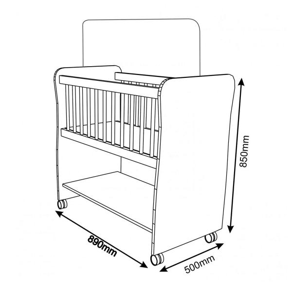 Imagem de Mini Berço Branco Rubi Com Colchão para Bebê 