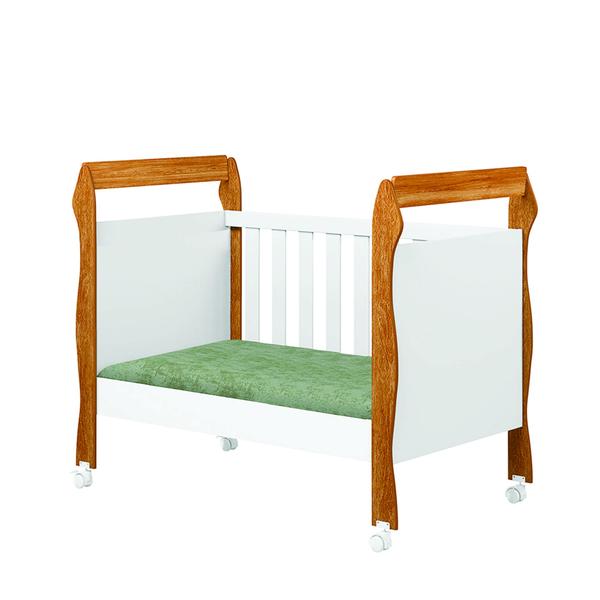 Imagem de Mini Berço Cama Soninho Com Grade De Proteção Removível Rodízios E Colchão Infantil Para Quarto De Bebê Menino E Menin