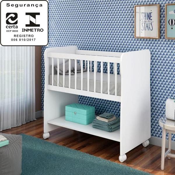 Mini Berço Com Rodizios 3050 Branco PLLA - Peternella Imagem de Mini Berço Com Rodizios 3050 Branco PLLA