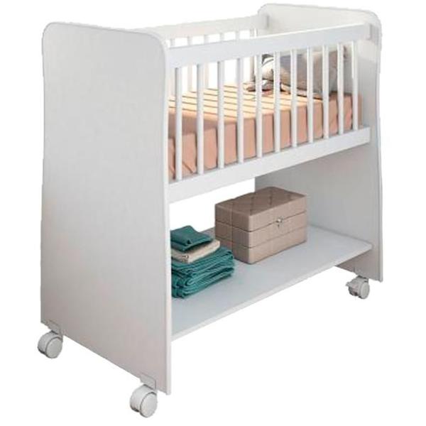 Mini Berço Com Rodizios 3050 Branco PLLA - Peternella Imagem de Mini Berço Com Rodizios 3050 Branco PLLA