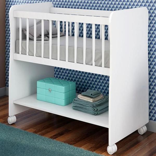 Mini Berço Com Rodizios 3050 Branco PLLA - Peternella Imagem de Mini Berço Com Rodizios 3050 Branco PLLA