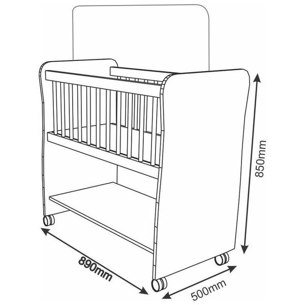 Imagem de Mini Berço Moisés com Colchão e Rodízios Rubi Branco Pn Baby