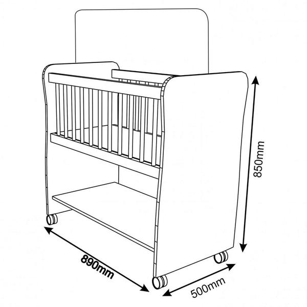 Imagem de Mini Berço Moisés com Colchão e Rodízios Rubi Nature/Branco - PN Baby