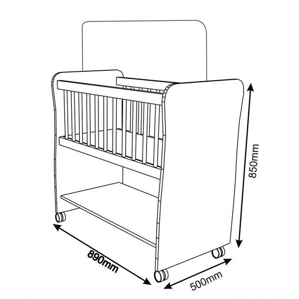 Imagem de Mini Berço Moisés Rubi Nature Branco com Colchão - Peternella