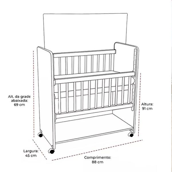 Imagem de Mini Berço New Baby Bed Side Grade Móvel + Colchão