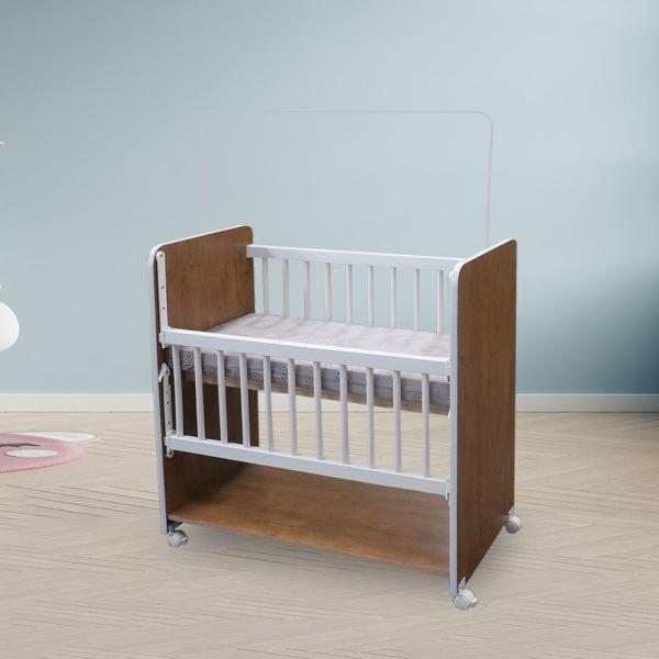 Imagem de Mini Berço New Baby Nature/Branco Grade Removível Navega Móveis