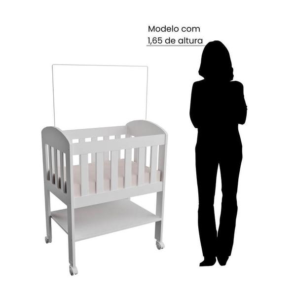 Imagem de Mini Berço Portátil Bebê Com Colchão E Rodinha Carolina Baby