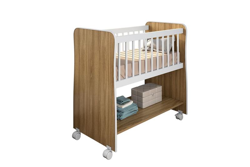 Imagem de Mini Berço Rubi Nature/Branco 100% MDF