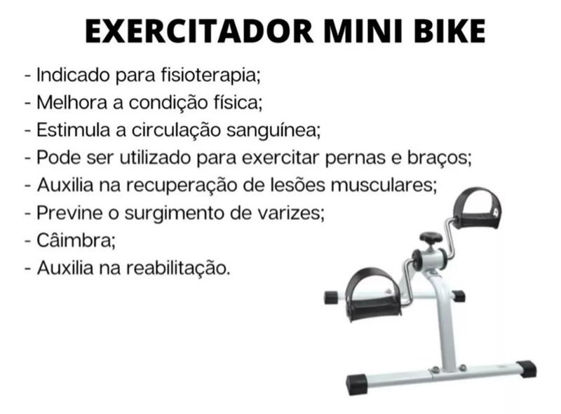 Imagem de Mini Bicicleta Ergométrica Ciclo bike Portátil Reabilitação Fisioterapia Idosos Fitmetria