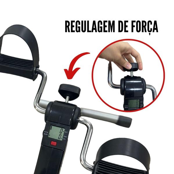 Imagem de Mini Bicicleta Ergométrica com Monitor Portátil Dobrável Fisioterapia Braços Pernas Importway Iwmbem