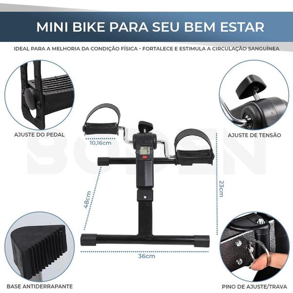 Imagem de Mini Bicicleta Ergométrica Pedaleira Cicloergômetro com Visor LCD para Fisioterapia das Pernas e Braços