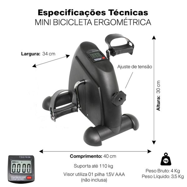 Imagem de Mini Bicicleta Ergométrica Sentado Exercícios Terapêuticos e Conforto Fisioterapêutico 