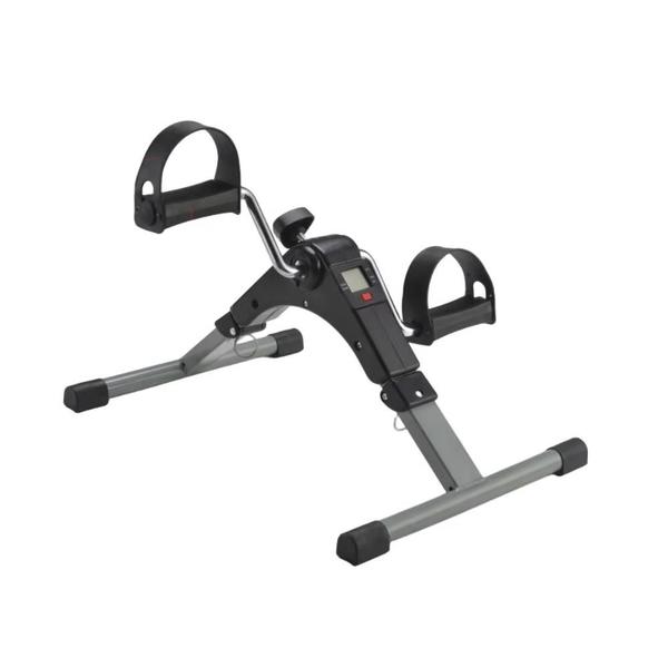 Imagem de Mini bicicleta fisioterapia ergometrica bike lcd simulador pedal dobravel fitness perna e braco com ciclo computador por