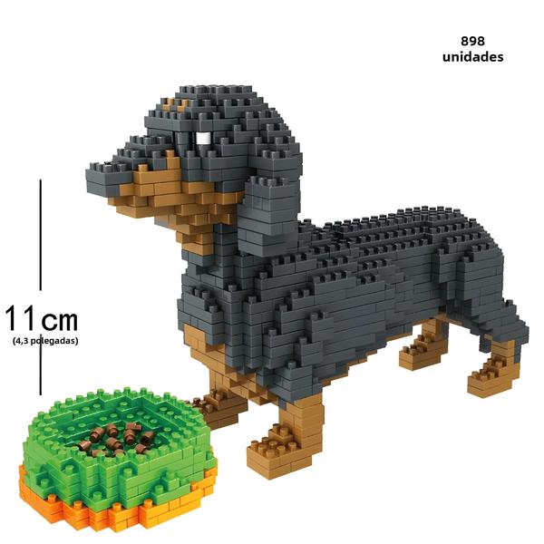 Imagem de Mini Bloco De Construção De Cachorro Dachshund, Brinquedo Para Crianças, Ultra Fofo, Presente