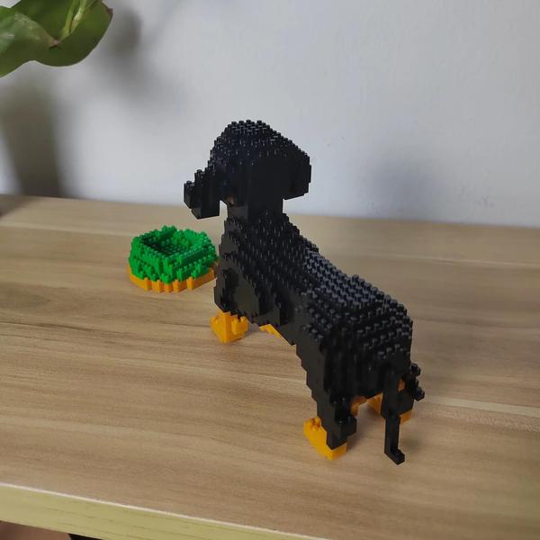 Imagem de Mini Bloco De Construção De Cachorro Dachshund, Brinquedo Para Crianças, Ultra Fofo, Presente