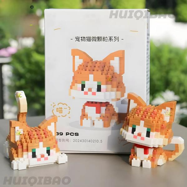 Imagem de Mini Blocos de Construção Gato Bonito - Modelo Micro para Crianças