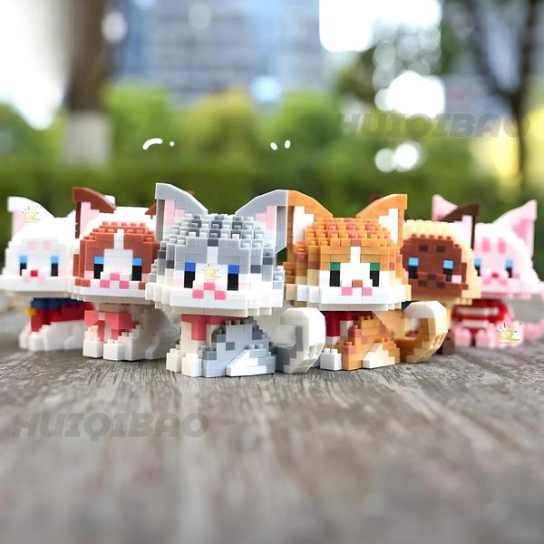 Imagem de Mini Blocos de Construção Gato Bonito - Modelo Micro para Crianças