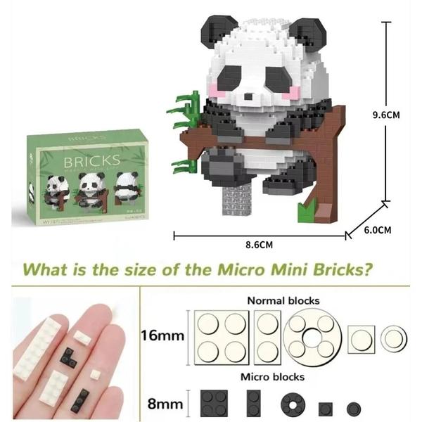 Imagem de Mini Blocos de Diamante 3D Panda - Kit de Construção Criativa para Crianças