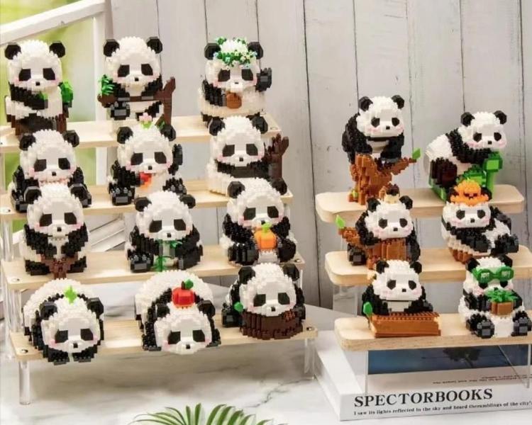 Imagem de Mini Blocos de Diamante 3D Panda - Kit de Construção Criativa para Crianças