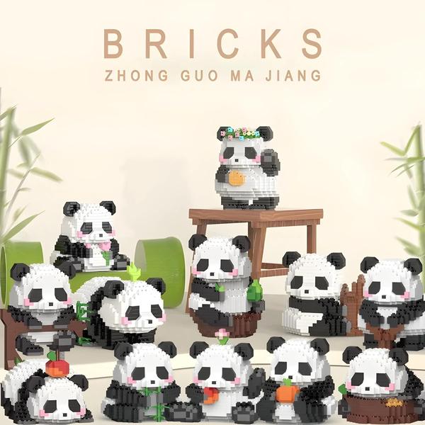 Imagem de Mini Blocos de Diamante 3D Panda - Kit de Construção Criativa para Crianças