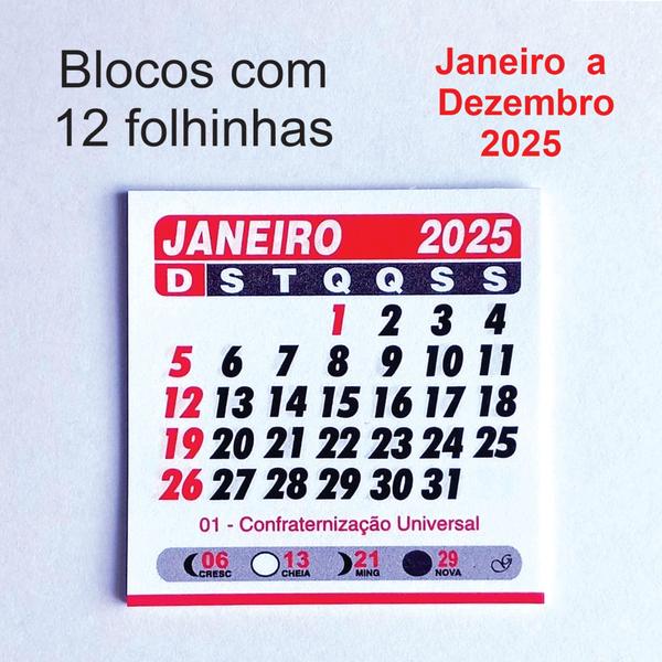 Imagem de Mini blocos para ímã de geladeira - Calendário 2025, 5x5cm - 50 unidades