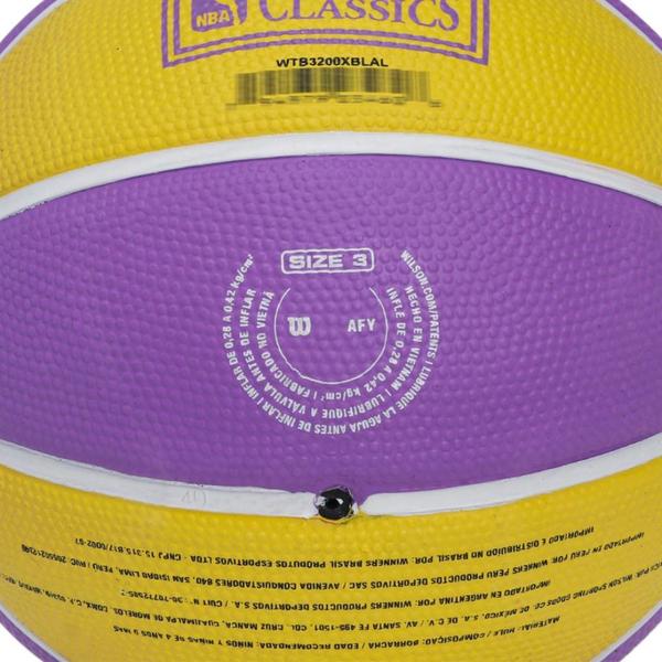 Imagem de Mini Bola de Basquete Wilson NBA Team Retro LA Lakers Tam. 3