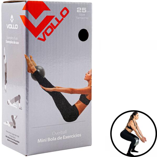 Mini Bola de Exercícios 25 Cm Overball Cinza Vollo - VOLLO SPORTS Imagem de Mini Bola de Exercícios 25 Cm Overball Cinza Vollo