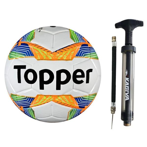 Imagem de Mini Bola Futebol Topper Samba Oficial Mais Inflador Com