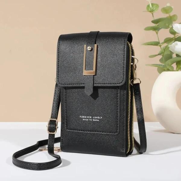 Imagem de Mini Bolsa Crossbody com Tela Sensível ao Toque - Carteira Moderna em Material Sintético