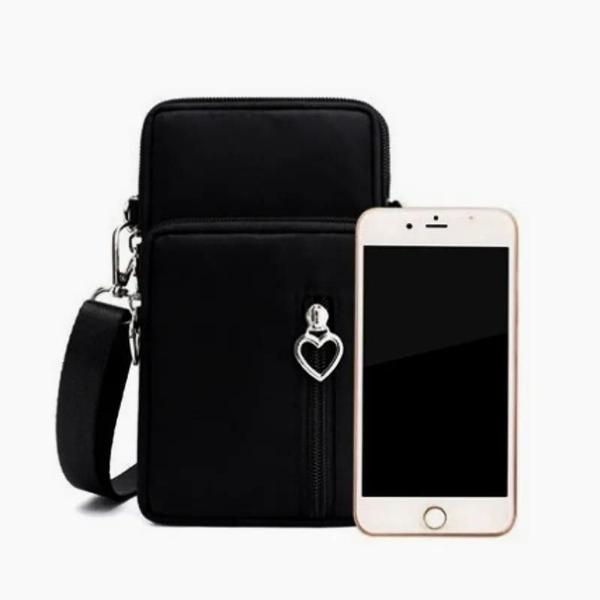 Imagem de Mini Bolsa de Ombro Feminina com 3 Compartimentos - Porta Celular