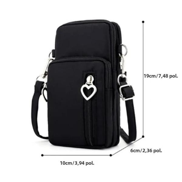 Imagem de Mini Bolsa de Ombro Feminina com 3 Compartimentos - Porta Celular