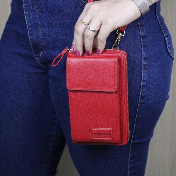 Imagem de Mini Bolsa Feminina Transversal Crossbody Porta Celular Alça