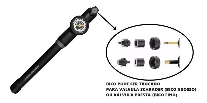 Imagem de Mini Bomba De Ar Pneu Bicicleta C/ Manômetro 120psi High One