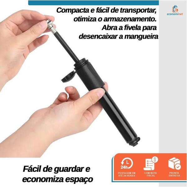 Imagem de Mini Bomba De Bicicleta De Ar Com Extensor 100Psi Starfer