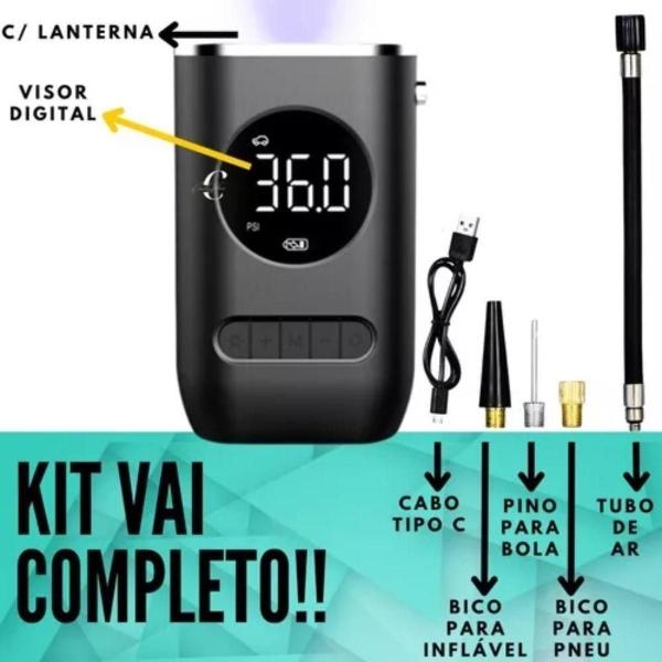 Imagem de Mini Bomba Digital Portátil Para Pneus De Moto