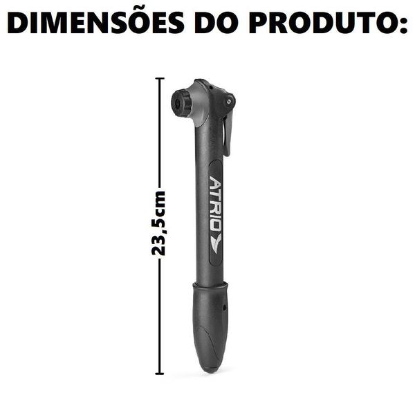 Imagem de Mini Bomba Portátil Manual Bicicleta Mtb Speed Válvula Presta Schrader Atrio BI143