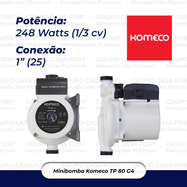 Imagem de Mini Bomba Tp 80 Pressurizador Agua Komeco 110v