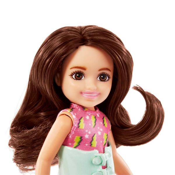 Imagem de Mini Boneca Barbie Chelsea Vestido Rosa 13 cm Mattel - HKD90