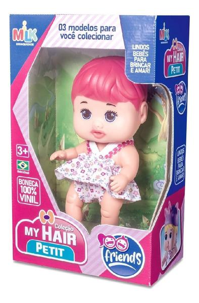 Imagem de Mini Boneca My Hair Petit Meninas Brincar - Milk Brinquedos