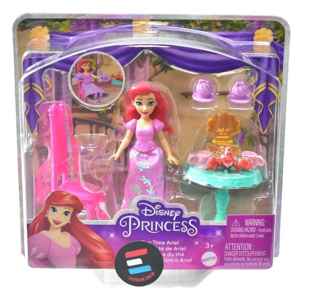 Imagem de Mini boneca princesa disney - ariel c/ acessórios - hora do chá com a ariel