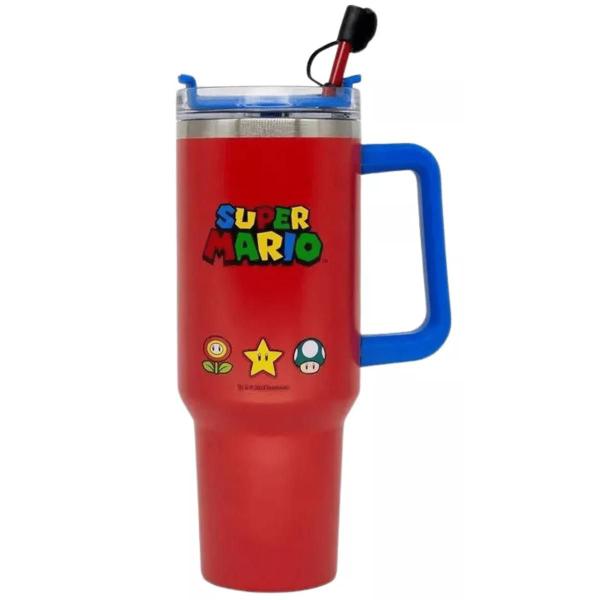 Imagem de Mini Boneco Copo Térmico Tumbler Super Mario Vermelho 1,15l