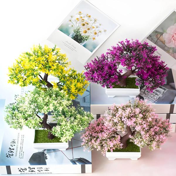 Mini Bonsai Artificial em Vaso - Decoração para Casa, Jardim e Sala Imagem de Mini Bonsai Artificial em Vaso - Decoração para Casa, Jardim e Sala