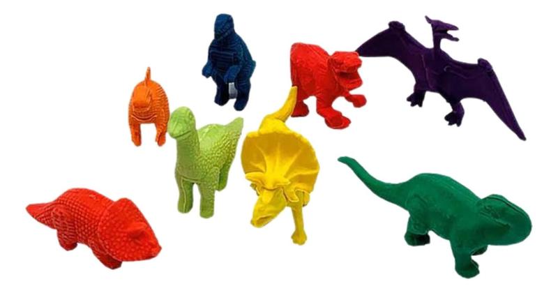 Imagem de Mini Borracha Dinossauro Com 4 Unidades Material Escolar