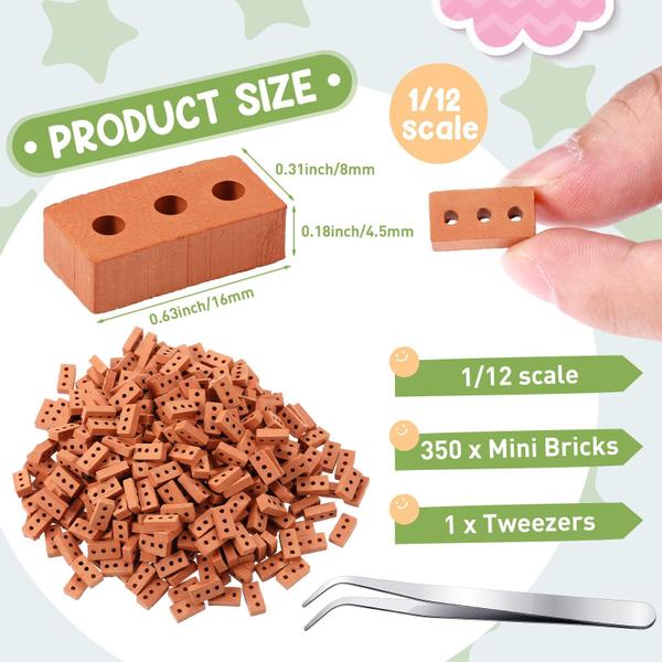 Imagem de Mini Bricks Libima 350 unidades em escala 1/12 para Dollhouse Red