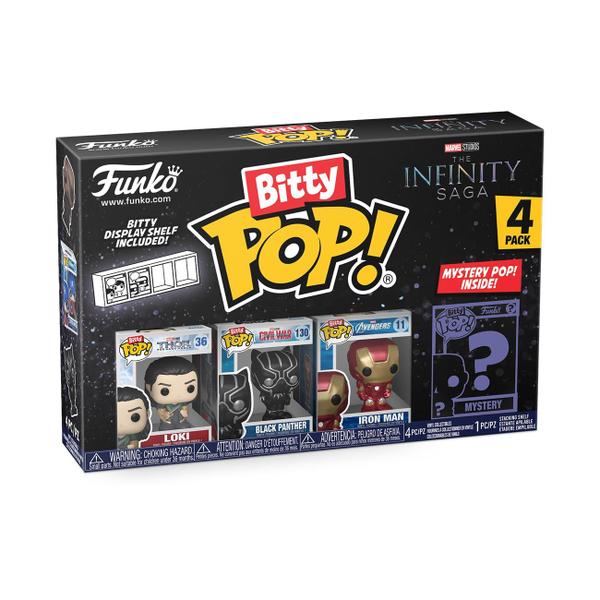 Mini brinquedos colecionáveis, pacote com 4, Funko Bitty Pop! Marvel Imagem de Mini brinquedos colecionáveis, pacote com 4, Funko Bitty Pop! Marvel