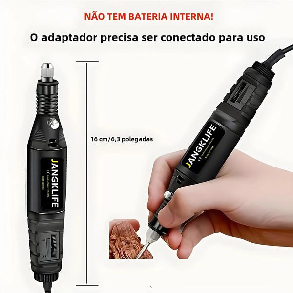 Imagem de Mini Broca Elétrica 9V com Velocidade Variável - Kit de Gravação e Escultura