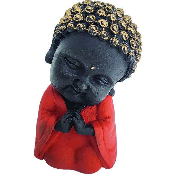 Imagem de Mini Buda Monge 05533 Em Resina 10Cm - Vermelho