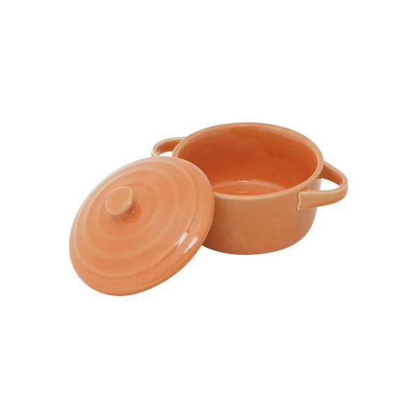 Imagem de Mini Caçarola de Porcelana Com Tampa Farm Laranja 14cm Lyor